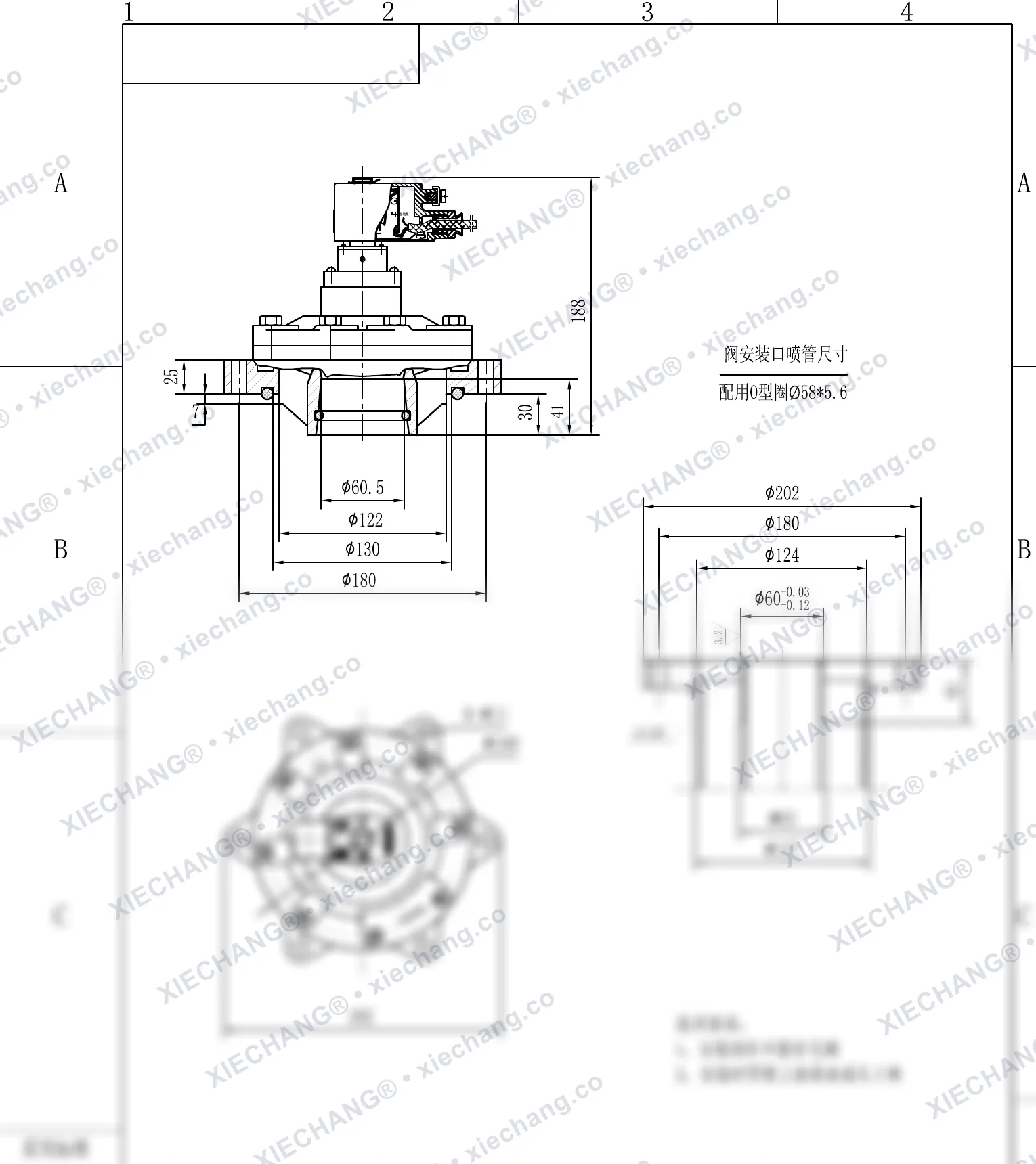 DCF-F-Y-50S · 2" · électrovanne à impulsions immergée antidéflagrante — Plan d'installation