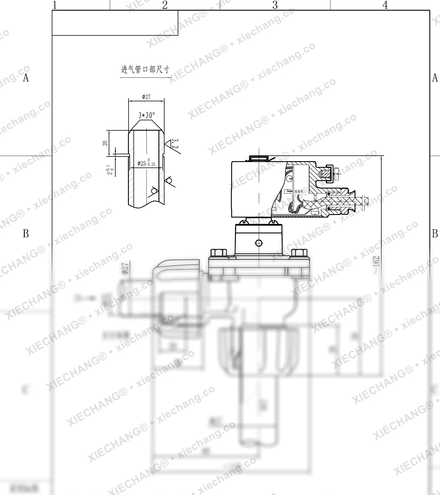 DCF-F-ZM-20 · 3/4" · électrovanne à impulsions à angle droit à filetage mâle antidéflagrante — Plan d'installation