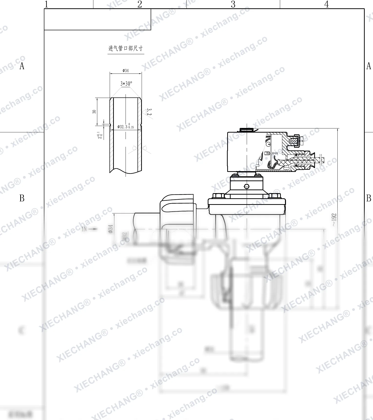DCF-F-ZM-25 · 1" · électrovanne à impulsions à angle droit à filetage mâle antidéflagrante — Plan d'installation