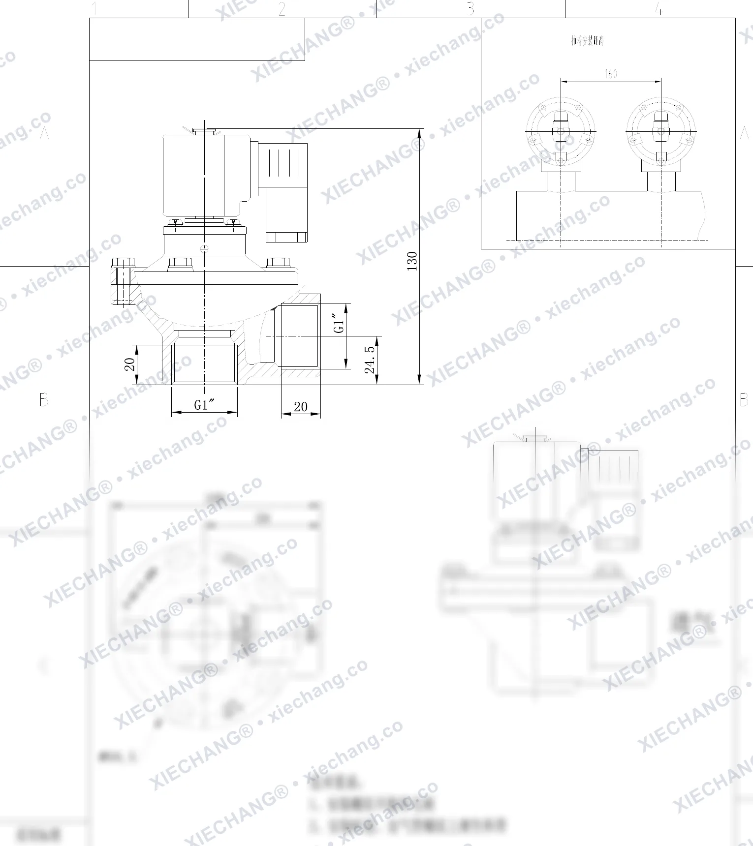 DCF-Z-25-C(304) · 1" · électrovanne à impulsions à angle droit — Plan d'installation