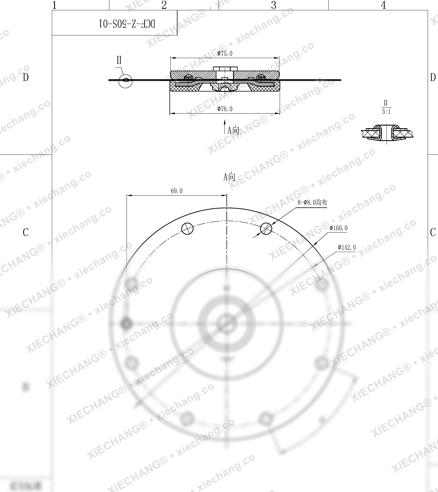 DCF-Z-50S-01 · DN50 — Plan d'assemblage