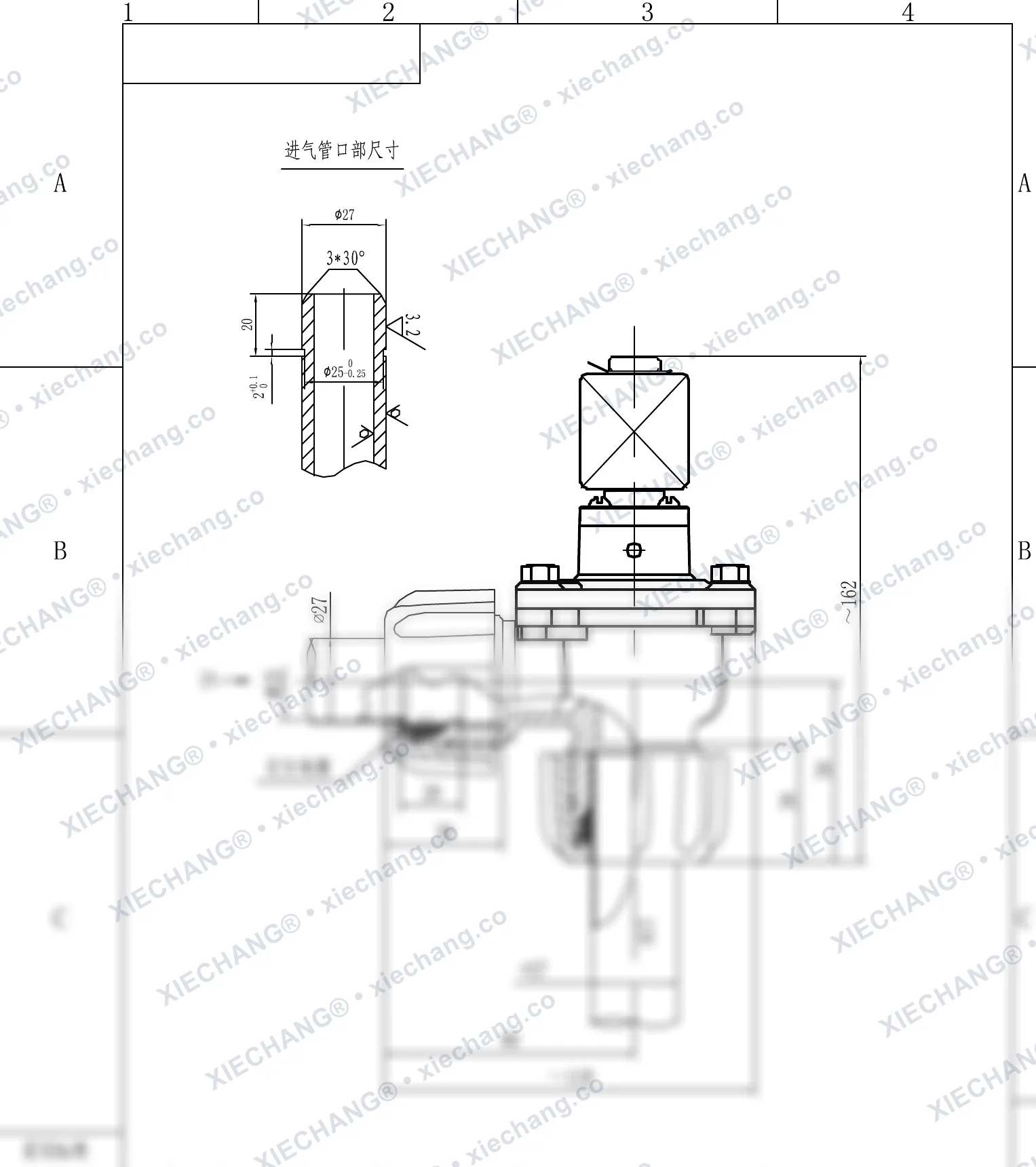 DCF-ZM-20 · 3/4" · électrovanne à impulsions à angle droit à filetage mâle — Plan d'installation