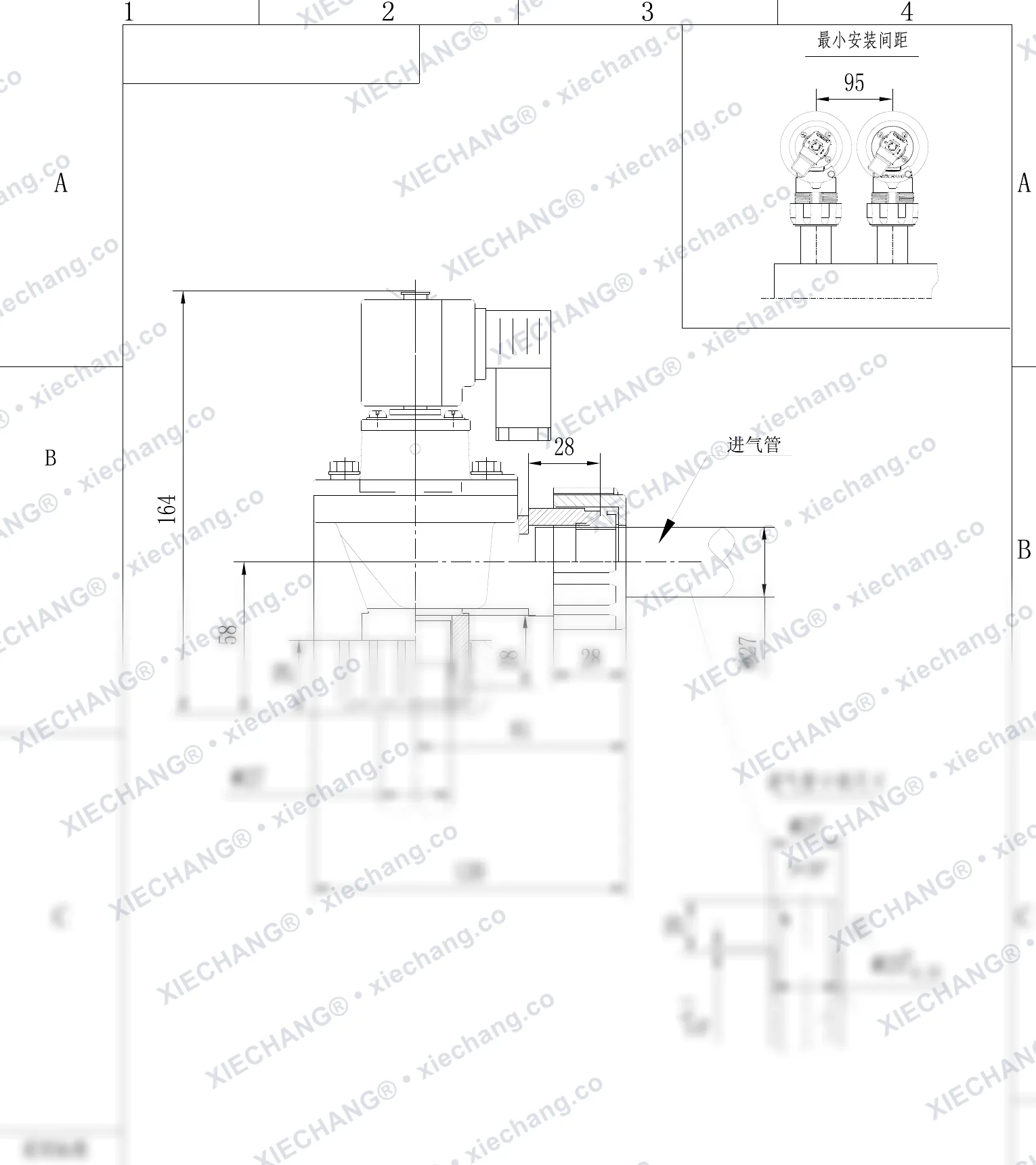 DCF-ZM-20-C · 3/4" · électrovanne à impulsions à filetage mâle — Plan d'installation